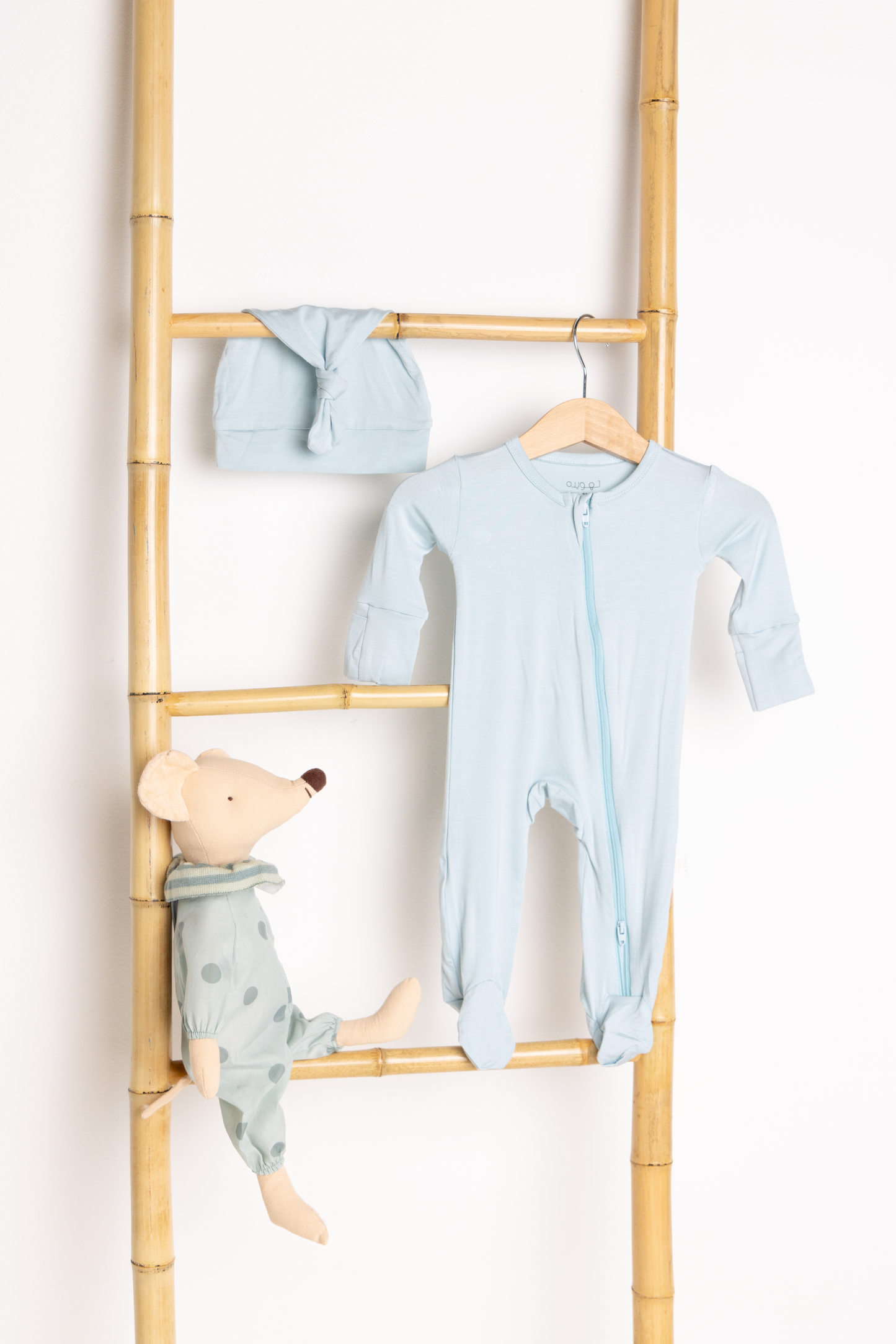 Aqua Blue Bamboo Sleepsuit